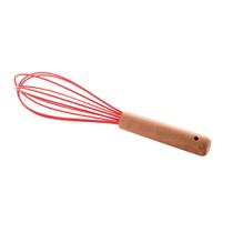 Batedor de Ovos Silicone Cabo Bambu Charmy Vermelho 24,5cm Lyor Batedor de Ovos Silicone Cabo Bambu Charmy Vermelho 24,5cm Lyor