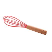 Batedor de Ovos Silicone Cabo Bambu Charmy Vermelho 24,5cm Lyor