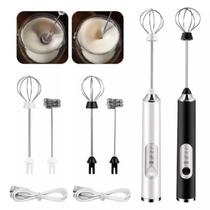 Batedor Elétrico 3 Velocidades 2 Em 1 Espuma Leite Café