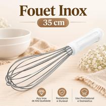 Batedor Fouet Inox Profissional 35cm Branco Cozinha Clara Neves Caparroz Alumínio Qualidade Caseiro Venda Batedor Fouet Inox Profissional 35cm Branco Cozinha Clara Neves Caparroz Alumínio Qualidade Caseiro Venda
