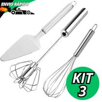Batedor Fue Com Espátula E Mixer Semi Automatico Misturador Kit Para Confeitaria Bolos Torta