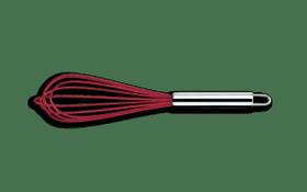 Batedor Manual Fouet Brinox Fio Silicone 30 cm Vermelho