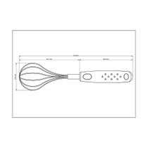 Batedor Manual Tramontina Utilita em Aço Inox com Cabo de Polipropileno Branco