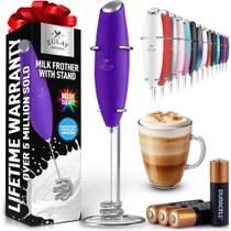 Batedor Milk Frother Zulay Kitchen Tornado com baterias e suporte Batedor Milk Frother Zulay Kitchen Tornado com baterias e suporte