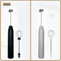 Batedor Misturador Mixer Elétrico Portátil Para Bebidas Leite Café Clara de Ovo 2 em 1