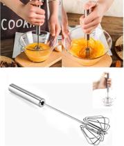 Batedor Misturador Ovos, Cremes, Achocolatados Semi Autómatico Manual - Fácil e Prático - 30 cm