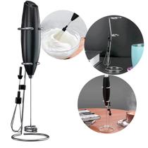 Batedor Mixer Mini Portátil Com Suporte Misturador De Capuccino