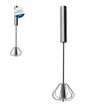 Batedor Semi Automático de Ovos Giratório Inox 30cm Utensílio Cozinha manual
