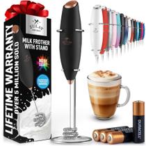 Batedor triplo Milk Frother Zulay Kitchen Tornado com baterias Batedor triplo Milk Frother Zulay Kitchen Tornado com baterias