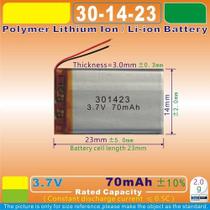 Bateria 10 Pecas 3.7v 70mah 3mm X 14mm X 23mm 2 Fios