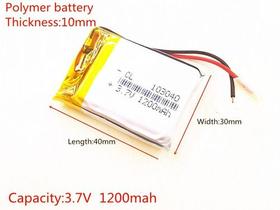 Bateria 1200 Mah 3,7v Com 2 Fios Grossa E Pequena Baba Elet