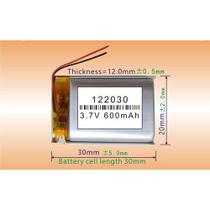 Bateria 122030 600mah 12mmx20mmx30mm 2 Fios 3,7v