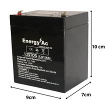 Bateria 12V 5AH Selada Agm VRLA - Recarregável - Automação, Alarmes Etc