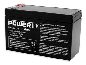 Bateria 12v 7ah Powertek Central De Alarme E Cerca Elétrica Nobreak