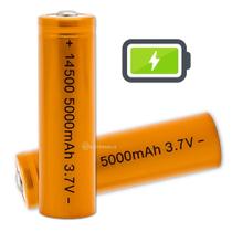 Bateria 14500 3.7V Lítio Recarregável, Uso em Lanternas e Equipamentos Eletrônicos BAT145005000MAH