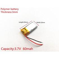 Bateria 15 peças 301020 com 60mah 3mmx10mmx20mm 2 fios