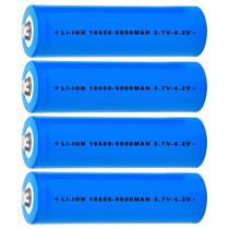 Bateria 18650 4.2V 9800 mah Recarregável Lanterna Led Caixinha Pilha Radio Brinquedos Kit C/4 - UltraFire