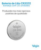 Bateria 2032 litio 3v elgin kit 25 unidades