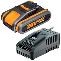 Bateria 20V 2.0Ah PowerShare WA3551.1 + Carregador Slide Bivolt WA3860 WORX