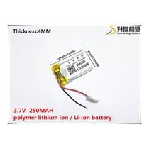 Bateria 250 Mah 3,7v Mp3 Mp4 Mini Camera Caneta Espia Mini402035 250mah 2 fios
