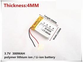 Bateria 25mm X 30mm X 4mm 3,7v 300mah 2 Fios