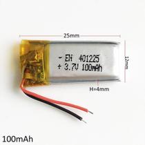 Bateria 3.7v 100 Mah 4mm X12mm X25mm 2 Fios 401225