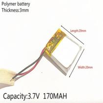 Bateria 3.7v 170 Mah 3mm X20mm X20mm 2 Fios 302020