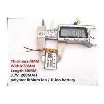 Bateria 3.7v 200 Mah 4mm X 20mm X 30mm Com 2 Fios