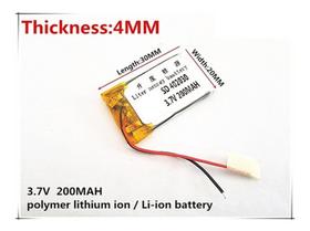 Bateria 3.7v 200 Mah 4mm X20mm X30mm 2 Fios 402030