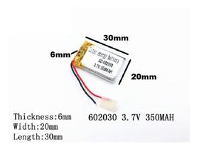 Bateria 3.7v 350 Mah 30mm X 20mm X 6mm 602030 2 Fios -