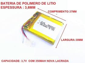 Bateria 3.7v 350 Mah 3,6mm X29mm X37mm 3 Fios 362937 Bateria 3.7v 350 Mah 3,6mm X29mm X37mm 3 Fios 362937