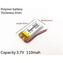 Bateria 301230 3,7v 110 Mah 3mm X 12mm X 30mm C/2 Fios