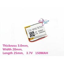 Bateria 302025 3mm X 20mm X 25mm Com 2 Fios 150mah 3,7v Bateria 302025 3mm X 20mm X 25mm Com 2 Fios 150mah 3,7v