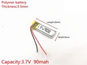 Bateria 350926com 90mah 3,5mmx09mmx26mm 2 fios 3,7v Bateria 350926com 90mah 3,5mmx09mmx26mm 2 fios 3,7v