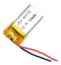 Bateria 3,7v 100mah 4mm X 11mm X 19mm Com 2 Fios 1 Uni K Bateria 3,7v 100mah 4mm X 11mm X 19mm Com 2 Fios 1 Uni K