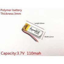 Bateria 3,7v 110 Mah 3mm X 12mm X 30mm C/2 Fios Ml