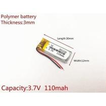 Bateria 3,7v 110mah 3mm X 12mm X 30mm C/2 Fios Gr Bateria 3,7v 110mah 3mm X 12mm X 30mm C/2 Fios Gr