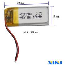 Bateria 3,7v 130mah 3,5mm X 15mm X 30mm C/2 Fios - Bateria 3,7v 130mah 3,5mm X 15mm X 30mm C/2 Fios -