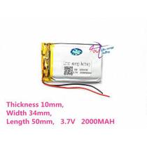 Bateria 3,7v 2000 Mah 10mm Espessura(grossa) Cr Nova