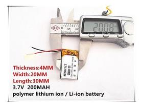 Bateria 3,7v 200mah Polímero Lítio Li-po Recarregável 402030