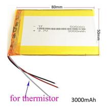 Bateria 3,7v 3000mah 5mm X 50mm X 80mm C/3 Fios 505080 Bateria 3,7v 3000mah 5mm X 50mm X 80mm C/3 Fios 505080