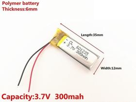 Bateria 3,7v 300mah 6mm X 12mm X 35mm Mp3 Nova - Bateria 3,7v 300mah 6mm X 12mm X 35mm Mp3 Nova -
