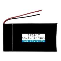 Bateria 3,7v 36mah Com 2 Fios 3,7mm X 09mm X 17mm 370917