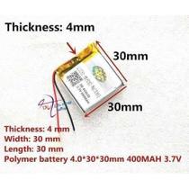 Bateria 3,7v 400 Mah Com 2 Fios 4mm X 30mm X 30mm Ml