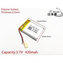 Bateria 3,7v 420mah 3,5mm X 30mm X 40mm C/2 Fios