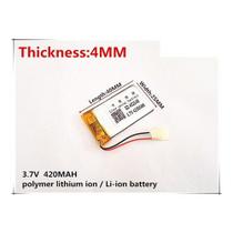 Bateria 3,7v 420mah 4mm X 25mm X 40mm Rastreador Bateria 3,7v 420mah 4mm X 25mm X 40mm Rastreador