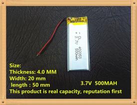 Bateria 3,7v 500mah 4mm X 20mm X 50mm 402050