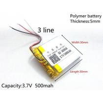 Bateria 3,7v 5mm X 30mm X 30mm Com 450mah E 3 Fios Nova Bateria 3,7v 5mm X 30mm X 30mm Com 450mah E 3 Fios Nova