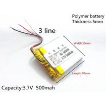 Bateria 3,7v 5mm X 30mm X 30mm Com 450mah E 3 Fios Nova Bateria 3,7v 5mm X 30mm X 30mm Com 450mah E 3 Fios Nova