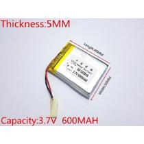 Bateria 3,7v 600mah Com 2 Fios 5mm X 30mm X 40mm 503040 ..-